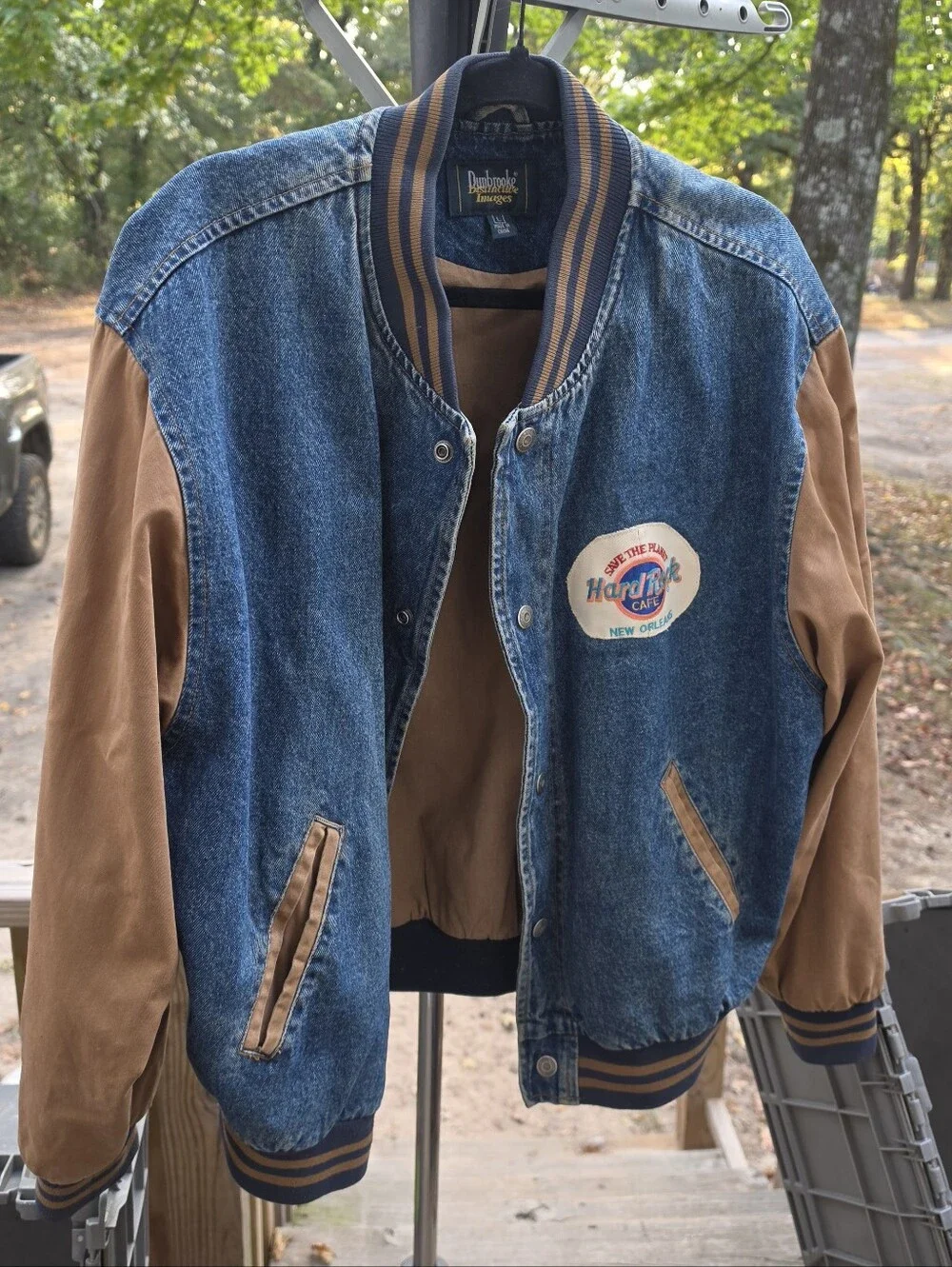 Vintage 90s Dunbrooke Varsity Denim Jacket Large Mens